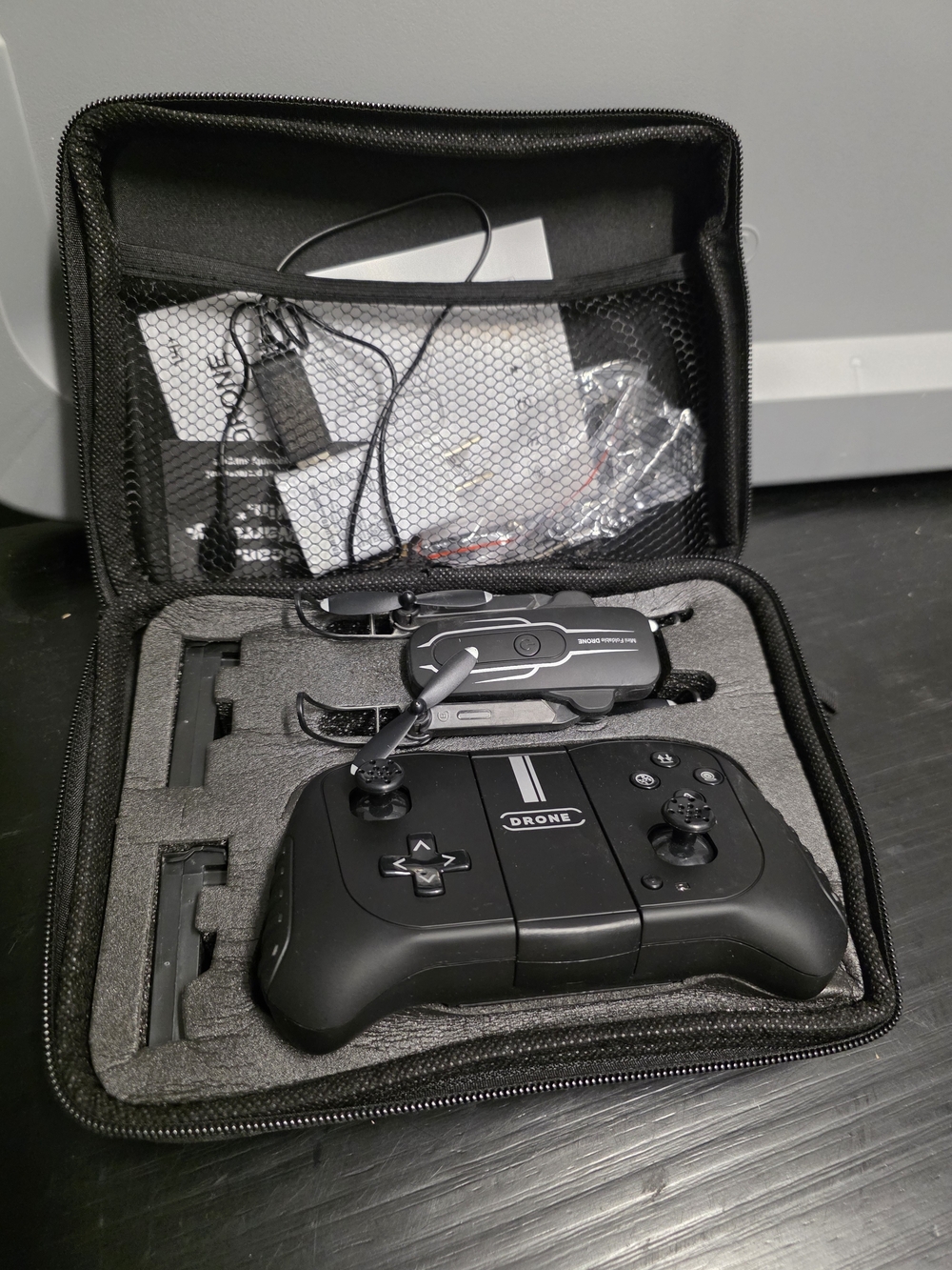 Mini Black Drone with Controller and Carrying Case